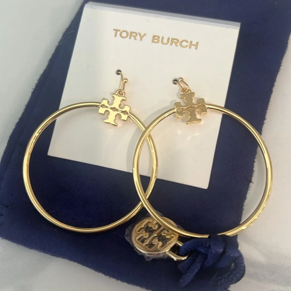 Tory Burch Stocked-T Hoop
